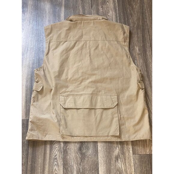 NIKOATA HOODED FISHING VEST MENS SIZE XL FULL ZIP TACKLE POCKETS KHAKI - Picture 4 of 6